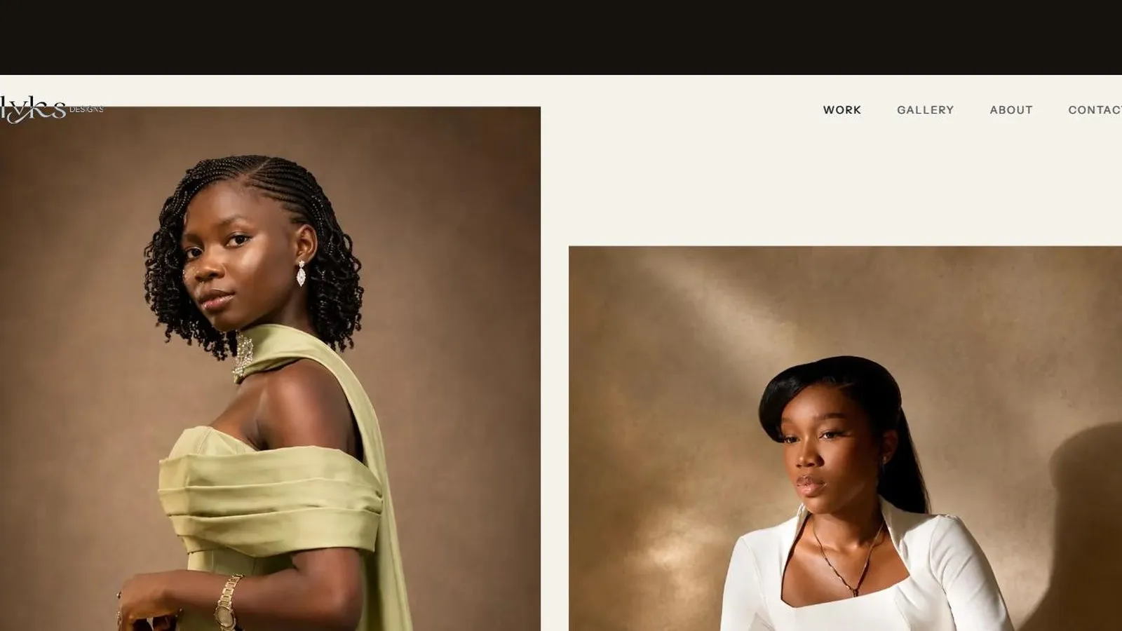 Elyks Designs — live site screen 2