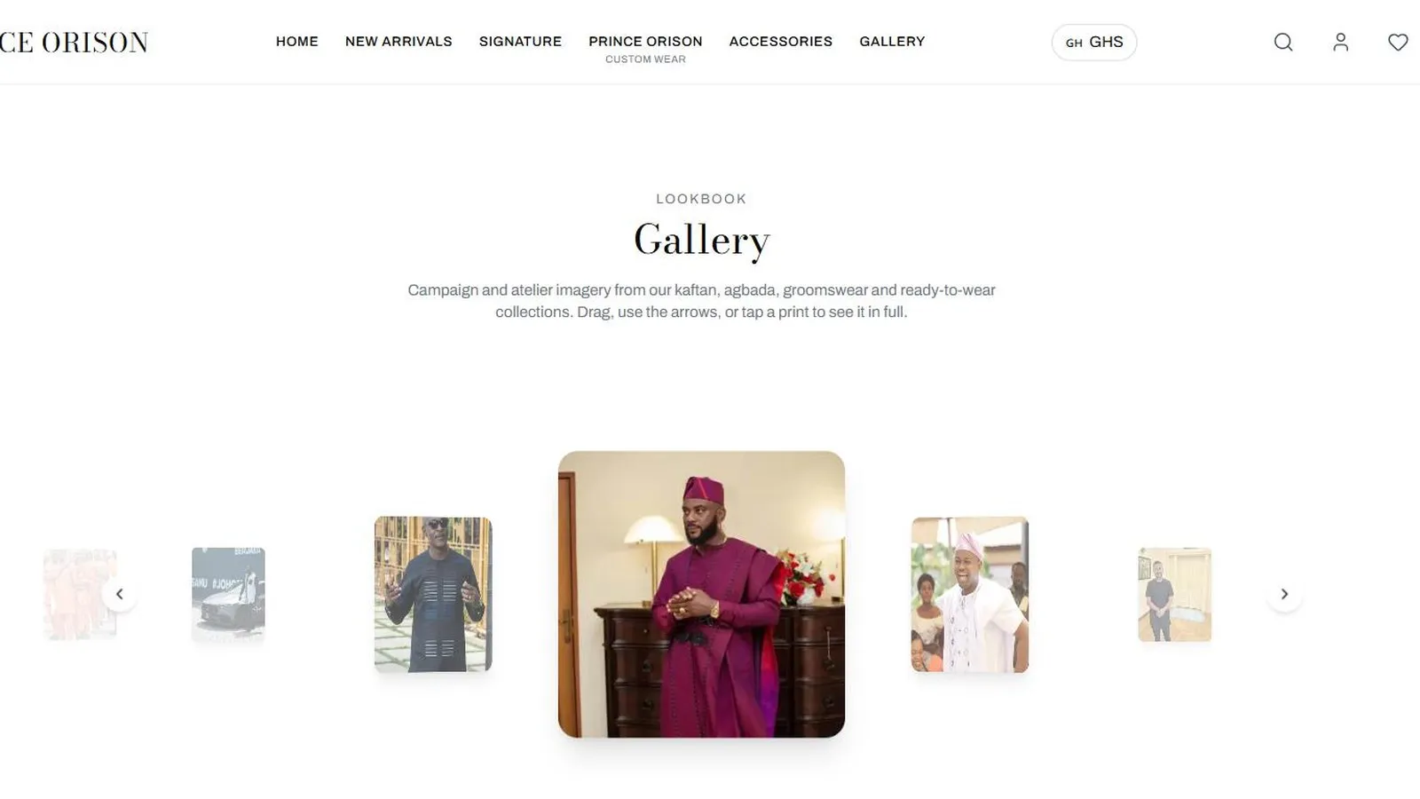 Prince Orison — live site screen 2