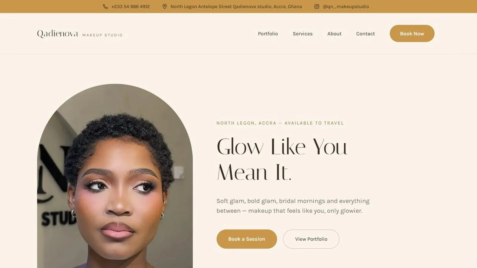 Qadienova — live site screen 1
