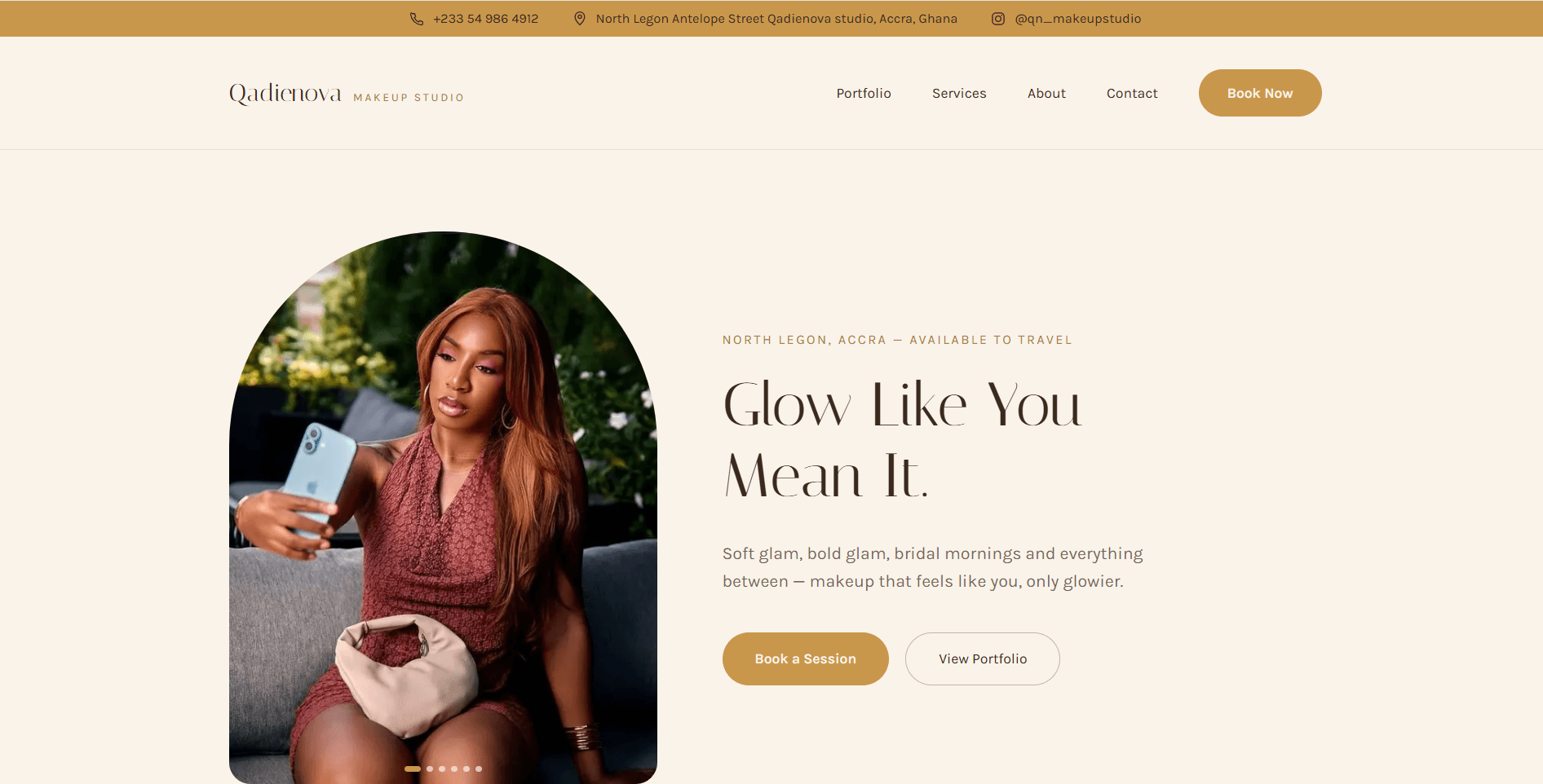 Qadienova Makeup Studio — Rebuilding a makeup studio's presence, built to actually stay up