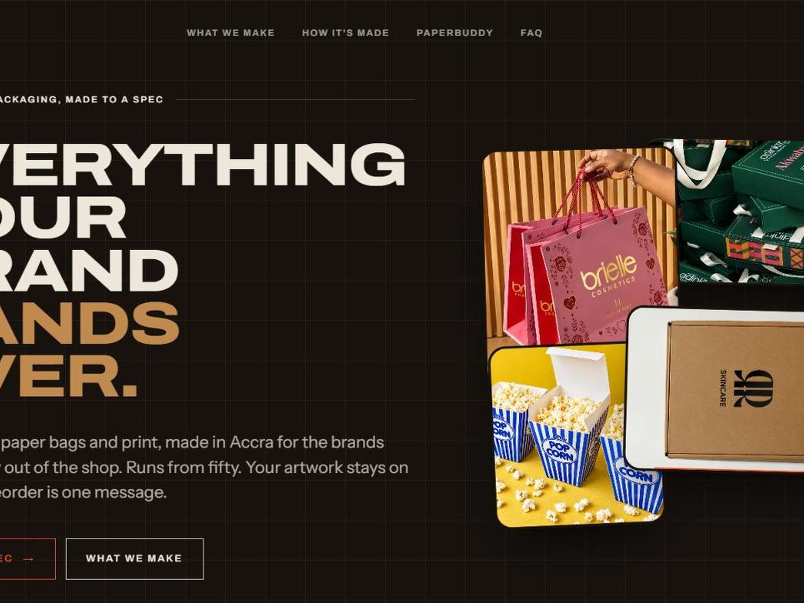 Bagit concept site homepage